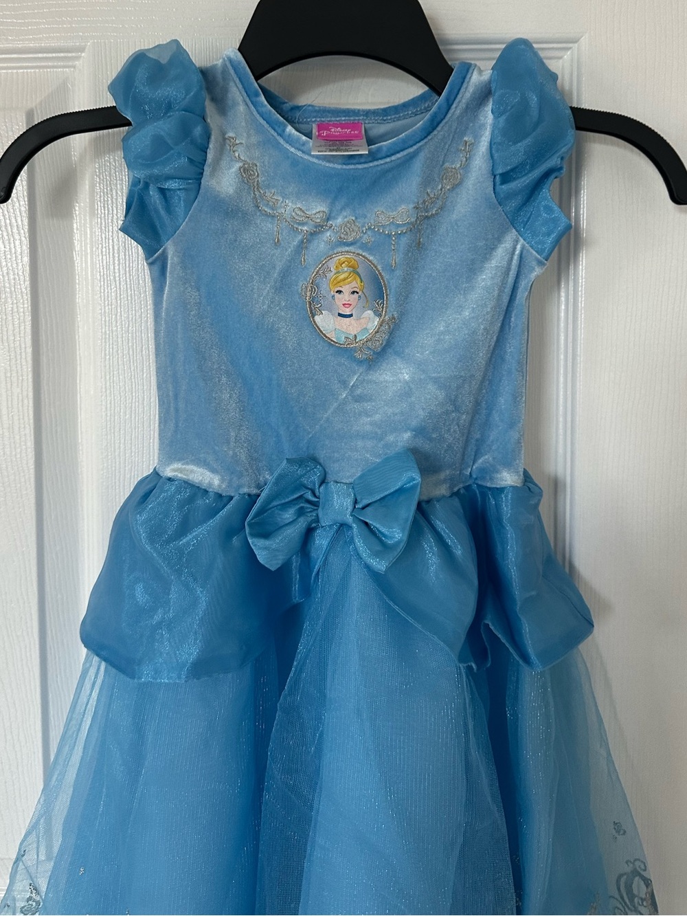 Disney Blue Cinderella Party Costume Dress with Bow for Girls